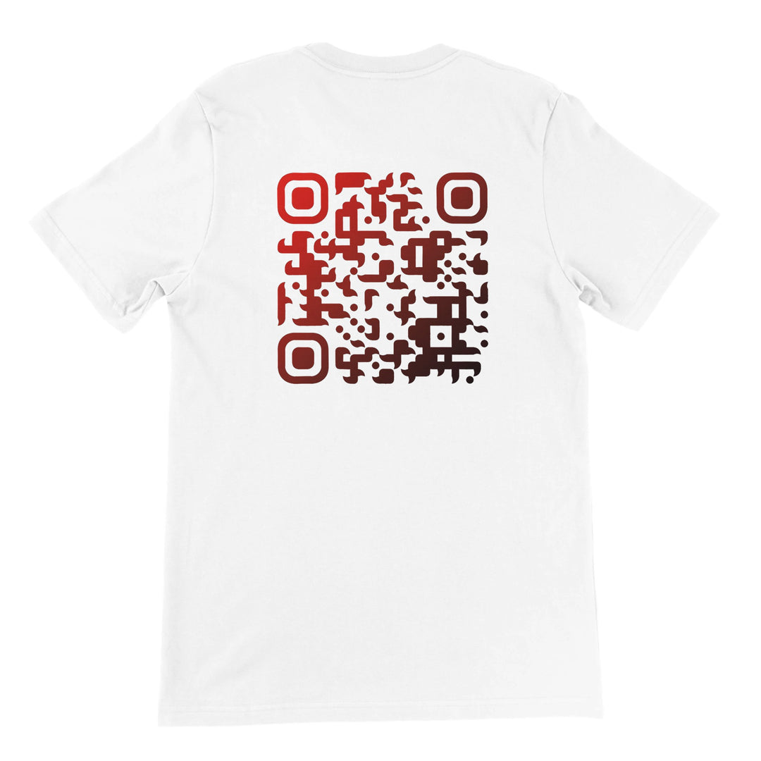 Crimson Fade T-Shirt - Gestalten Sie Ihr eigenes T-Shirt mit einem individuellen QR-Code ihrer Wahl. Der QR Code kann zu ihrem Instagram oder Tiktok führen. Perfekt für jeden, der Mode und QR Codes verbinden möchte. Bestellen Sie jetzt und erhalten Sie Ihr personalisiertes QR-Code T-Shirt direkt zu Ihnen nach Hause.